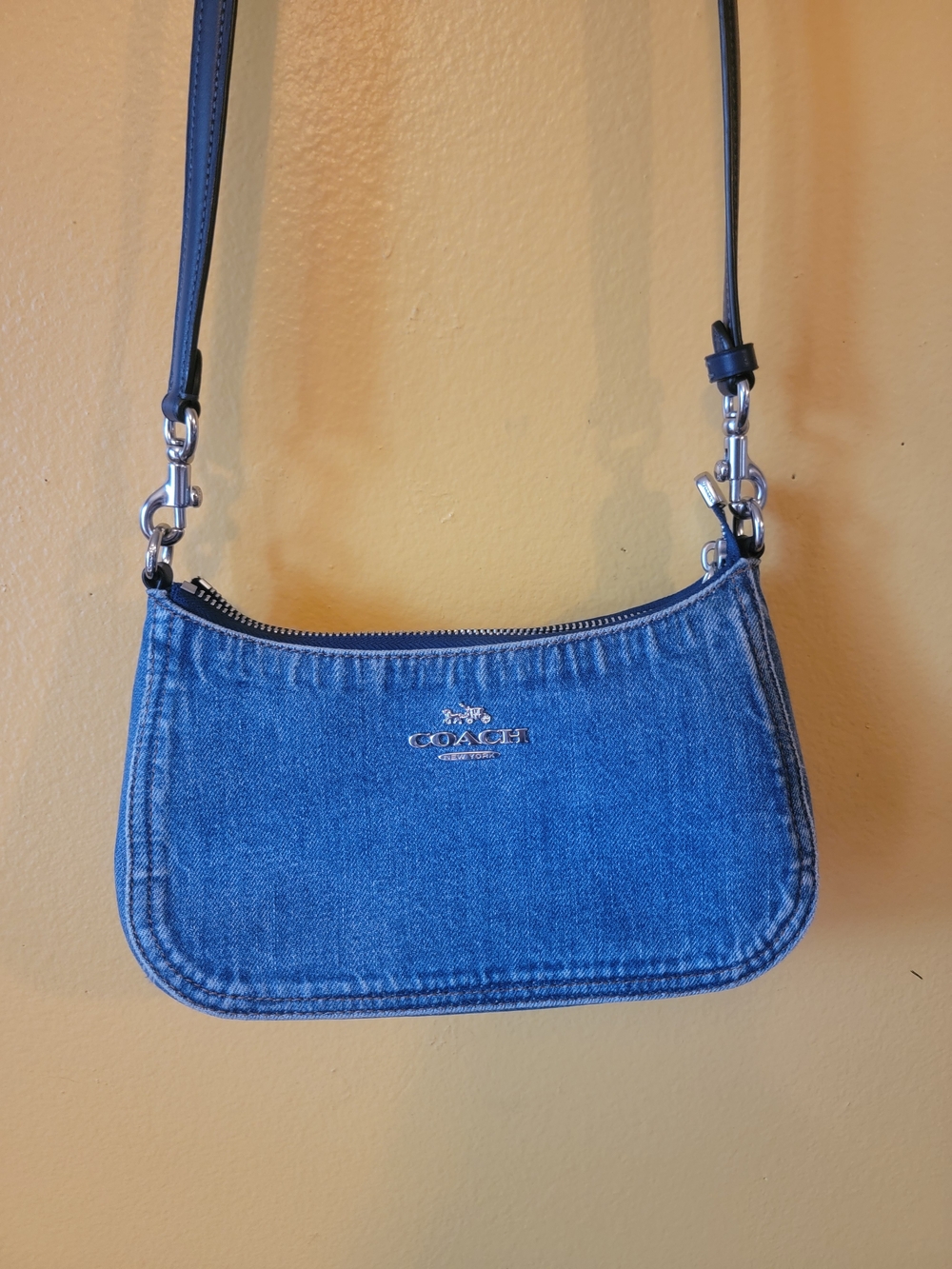 COACH Women's Denim Shoulder Bag in Blue - Picture 4 of 4